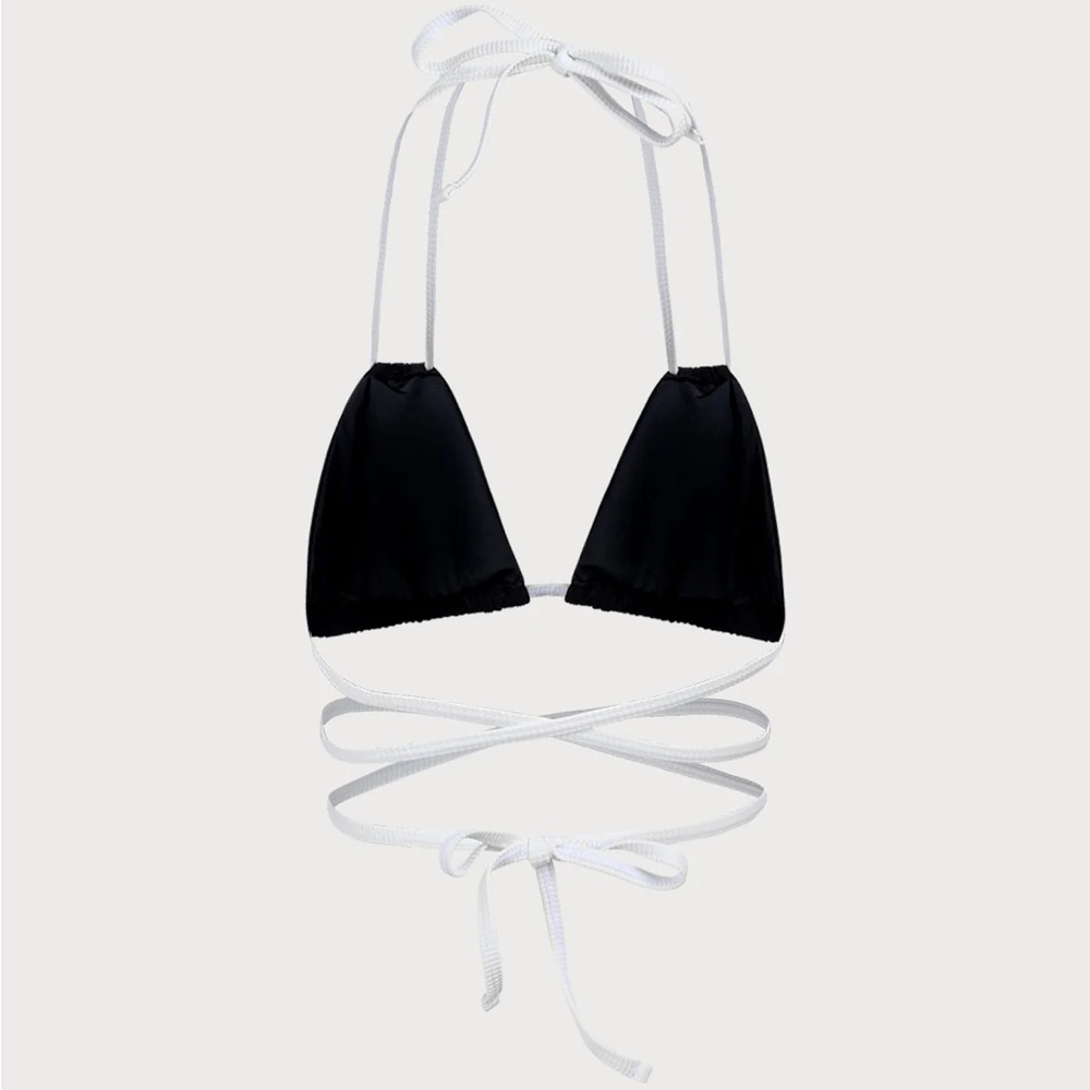 Berlook Contrast Triangle Halter Bikini Top